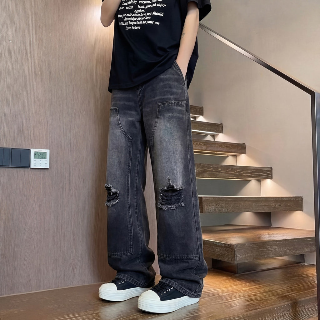 AVEN Wide Leg Denim — Washed Black