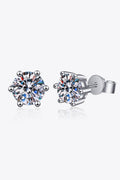  925 Sterling Silver Solitaire Stud Earrings AVEN