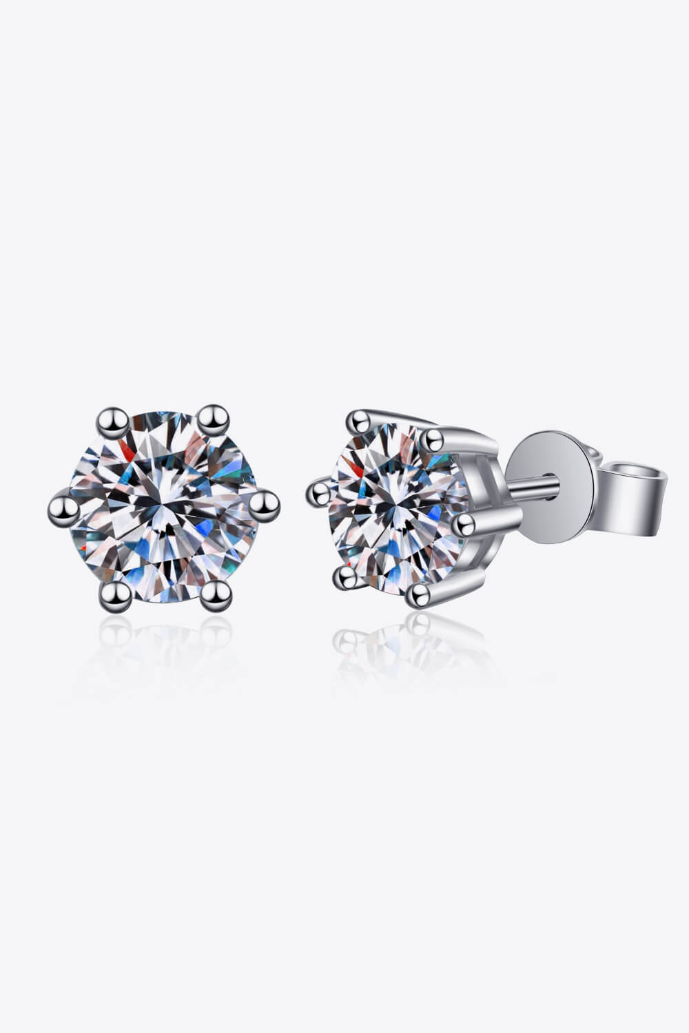  925 Sterling Silver Solitaire Stud Earrings AVEN