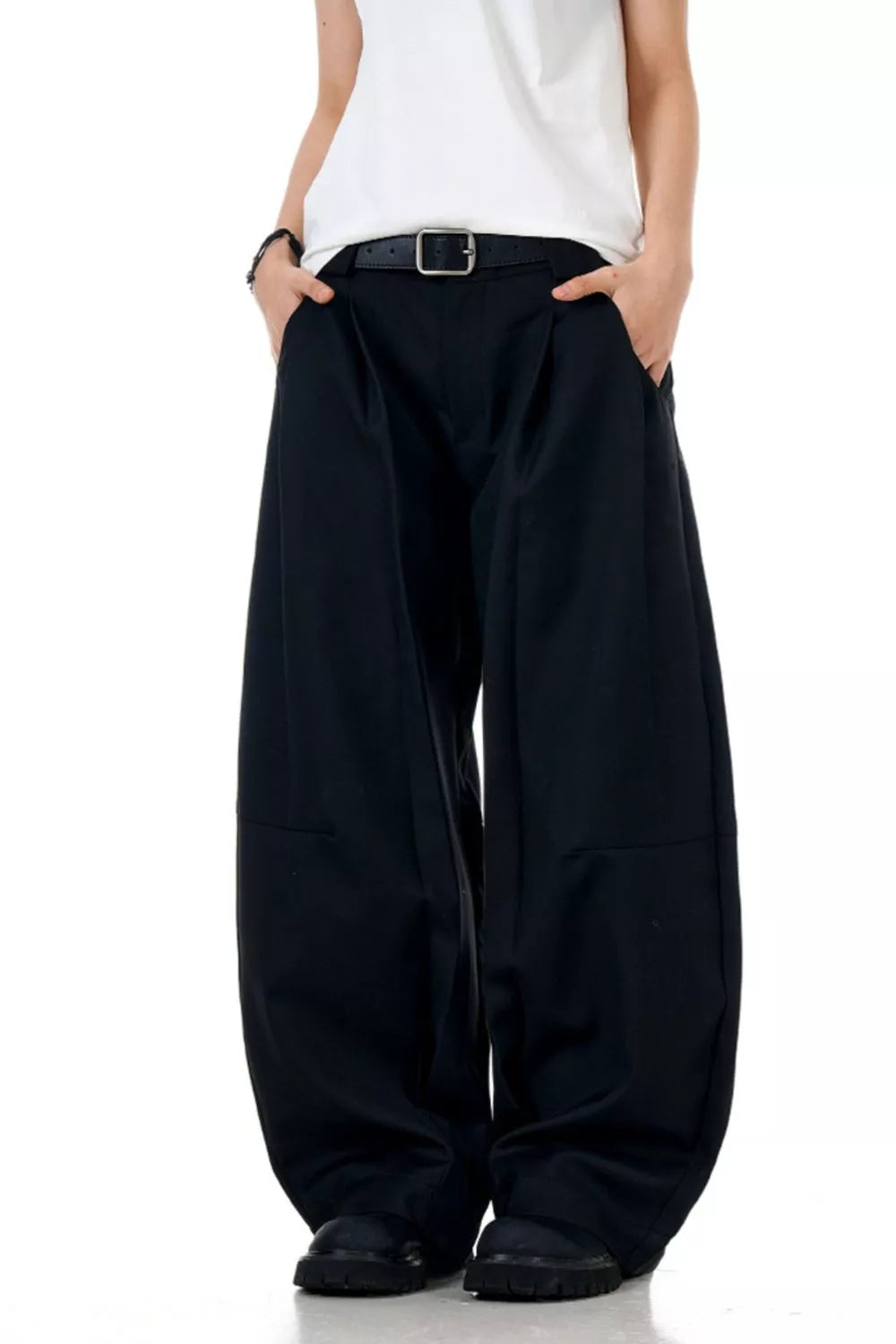 Comfort Fit Trousers AVEN Everyday Wide Leg Black  Men and Women